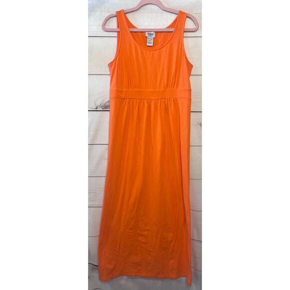 Monroe and Main Orange Everyday Cotton Maxi Dress Size M Stretch - Picture 1 of 5